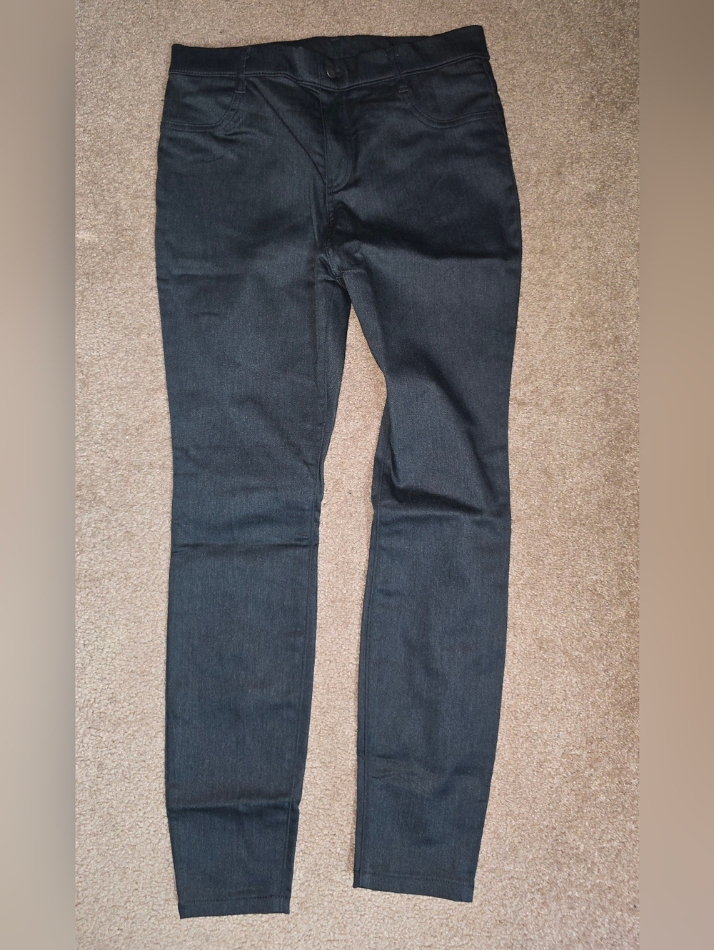 Womens M Time And Tru Black High Rise Skinny Pull On Pants NWT